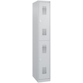 Garderobenschrank CP Basis PLUS, 1 Abteil, 2 Fächer, lichtgrau