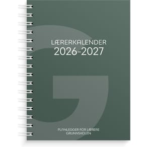 Lærerkalender A5 gr skole 26/27 grønn