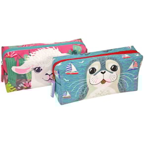 Schlampermäppchen DONAU Lama & Robbe, 1 Reißverschluss, bunt