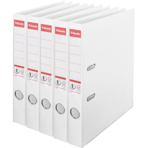 Ordner Esselte Power N°1, rug 5 cm, wit, pak van 5 stuks