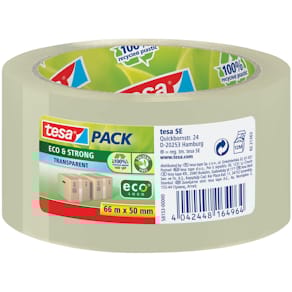 Packband tesa Eco & Strong, 50 mm x 66 m, transparent
