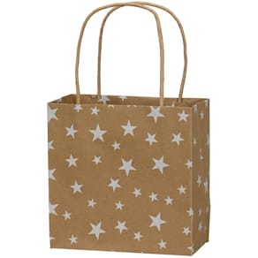 Geschenktragetasche Noname Sterne, weiß/natur, 160x80x160 mm