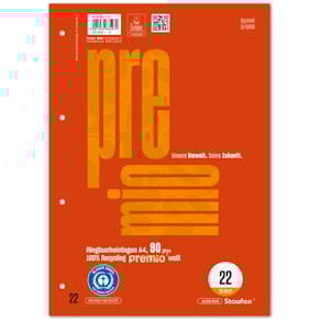 Ringbucheinlage STAUFEN PREMIO LIN22, A4, 50 Blatt, 5 mm kariert