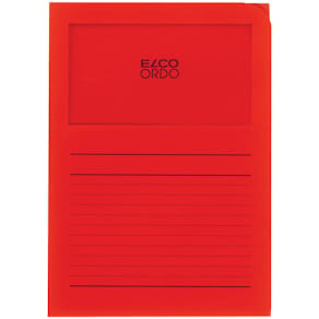 Sichtmappe Elco Ordo classico, A4, 120g, 100 Stück, intensivrot