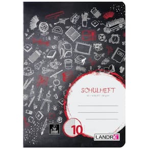 Schulheft LANDRE, A5, 16 Blatt, Lineatur 10, farbiger Tiermotiv-U