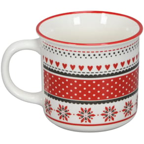 Becher Noname, weihnachtlich, rot/weiß