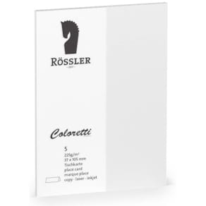Tischkarte Rössler Coloretti, weiß, 5er Pack