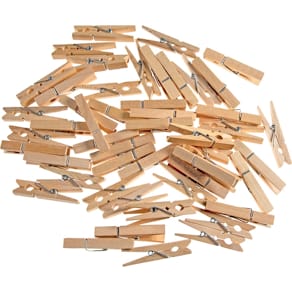 Wasknijper Bouhon, hout, zakje van 50 stuks