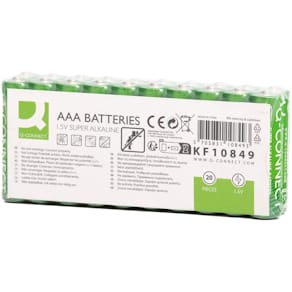 Alkaline-Batterie Q-CONNECT AAA/LR03, 20 Stk, grün