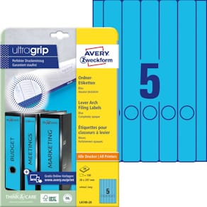 Ordneretikett Avery Zweckform, 38 x 297 mm, blau