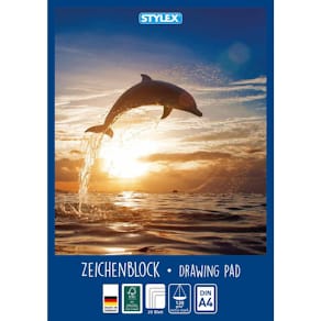 Zeichenblock STYLEX, A4, 120 g/m², 20 Blatt, sortiert
