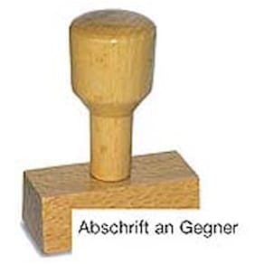 Vorgangsstempel Noname, Abschrift an Gegner, 62x24mm, Holz
