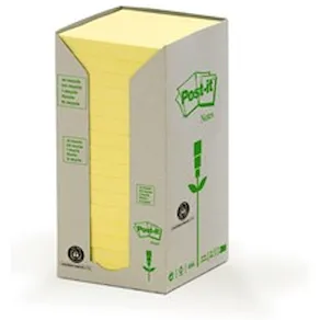 Notes POST-IT 100% recy 76x76 gul 16/fp