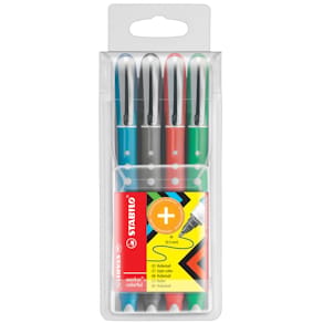 Tintenroller STABILO worker+ colorful, 4 St., sortiert