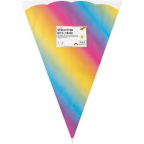 Schultüten-Rohling Folia, 68 cm, 5 Stück, Regenbogen