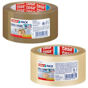 Packtejp TESA Ultra Strong Brun, PVC/naturgummi, tystavrullad, 50mm x 66m