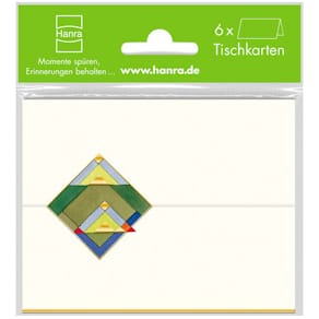 Tischkarte Noname, Aquarellmotiv mit Goldfolie, 6 Stück, weiß, 11