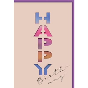 Geburtstagskarte Noname, geprägt, mit Stanzung, bunt, mit Umschla