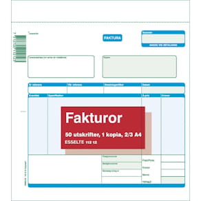 Fakturablock A4 2/3, 2x50 blad, 5st