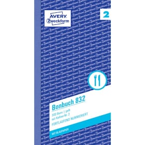 Bonbuch Avery Zweckform 832, gelb, 105x198 mm, 300 Bons