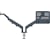 Monitorarm Leitz Ergo, dubbele arm met 1 laptoparm, grijs