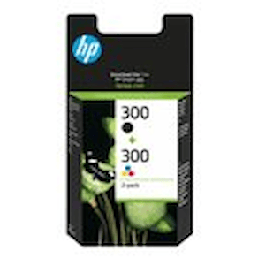HP 300 - 2-pack - svart, färg (cyan, magenta, gul) - original