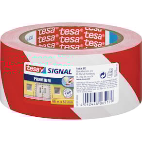Golvmarkering TESA Prem.50mmx66m röd/vit