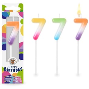 Geburtstagskerze TRENDHAUS, Zahl 7, sortiert