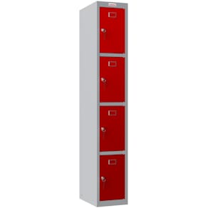 Garderobenschrank Phoenix Safe PL1230GRK, 2 Fächer, grau/rot