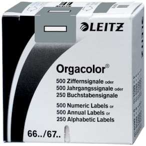 Buchstabensignal Leitz Orgacolor I, grau, 23 x 30 mm, 250 Stück