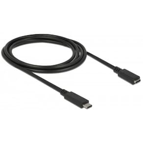 USB-Verlängerungskabel Delock USB 3.1 Type-C, 2 m, schwarz