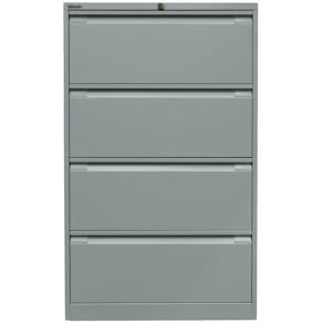 Hängeregistraturschrank Bisley, 4 Schubladen, silber