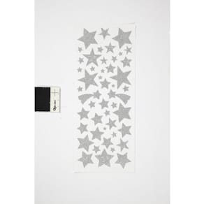 Glitterstickers silver stjärnor 110/fp
