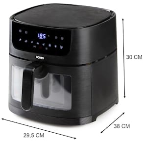 Heteluchtfriteuse Domo Deli-Fryer met kijkvenster, 8 l, zwart