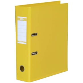 Brevordner Elba gul A4, 80 mm ryg, 2 ringe, 10 stk