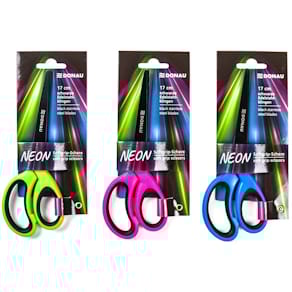 Bastelschere DONAU NEON Softgriff, sortiert, 17 cm