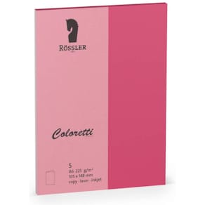 Briefkarte Rössler Coloretti, A6 HD, 5 Stück, pink