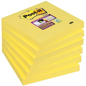 Haftnotizblock Post-it Super Sticky, ultragelb, 76 x 76 mm, 6 St