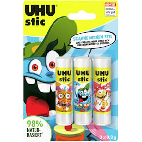 Klebestift UHU stic, 3 x 8,2 g, Monster Edition
