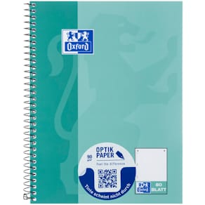 Collegeblock Oxford, A5+, 80 Blatt, punktkariert, farbig