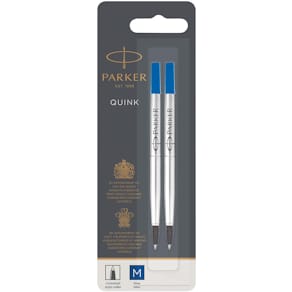 Rollervulling Parker Quink, blauw, blister met 2 stuks