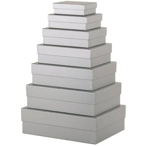Geschenkkarton Rössler Boxline, silber, 7er Satz, rechteckig