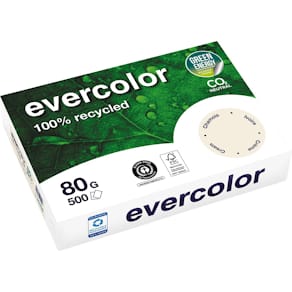 Gekleurd papier Clairefontaine Evercolor, gerecycled, A4, 80 g/m²