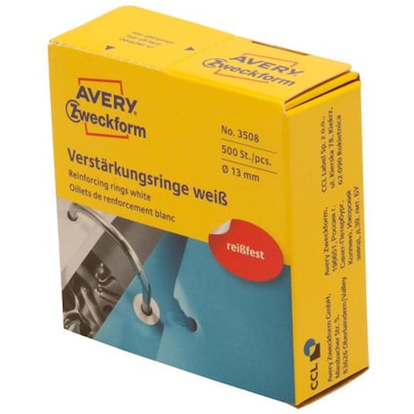 Etikett AVERY hullforsterker Ø13mm (500)