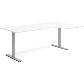 Skrivbord el höger 80x200 cm Vit/Silver