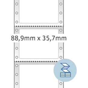 Computeretiketten HERMA EDV, 88,9 x 35,7 mm, weiß