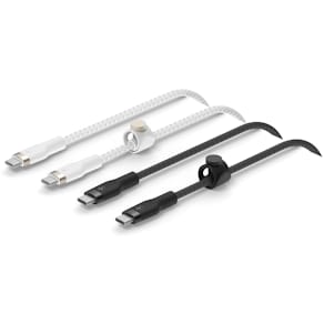USB-C to USB-C Braided Silicone 1m Twin Pack, White Black Mi