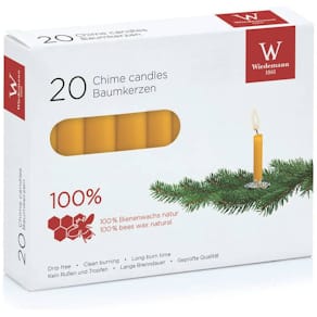 Christbaumkerze Wiedemann, 100% Bienenwachs, natur, 20 Stück