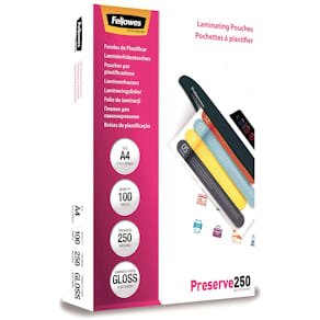 Laminat FELLOWES A4 250mic klar 100/fp