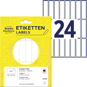 Etiketten Avery Zweckform Vielzweck, 50 x 14 mm, 672 St., weiß